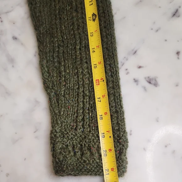 Handmade Olive Green Knit Cardigan with Decorative Goldtone Buttons - Picture 6 of 13